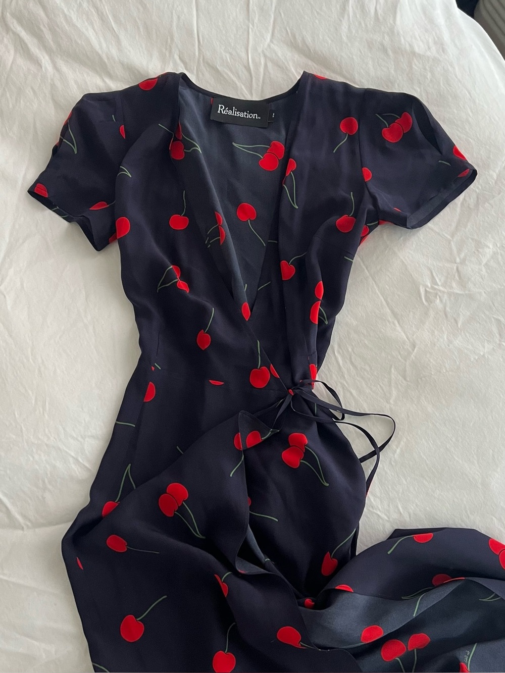 Realisation Par The Teale | Navy Cherry Wrap Dress